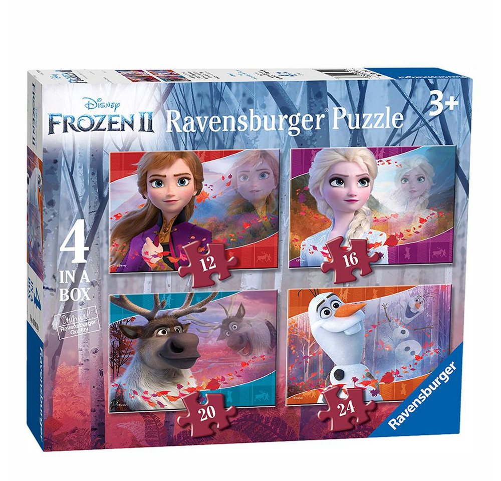 Disney Frozen Puzzle 4 in 1 Kinder Puzzle Box Disney Frozen II Eiskönigin Ravensburger, 24 Puzzleteile