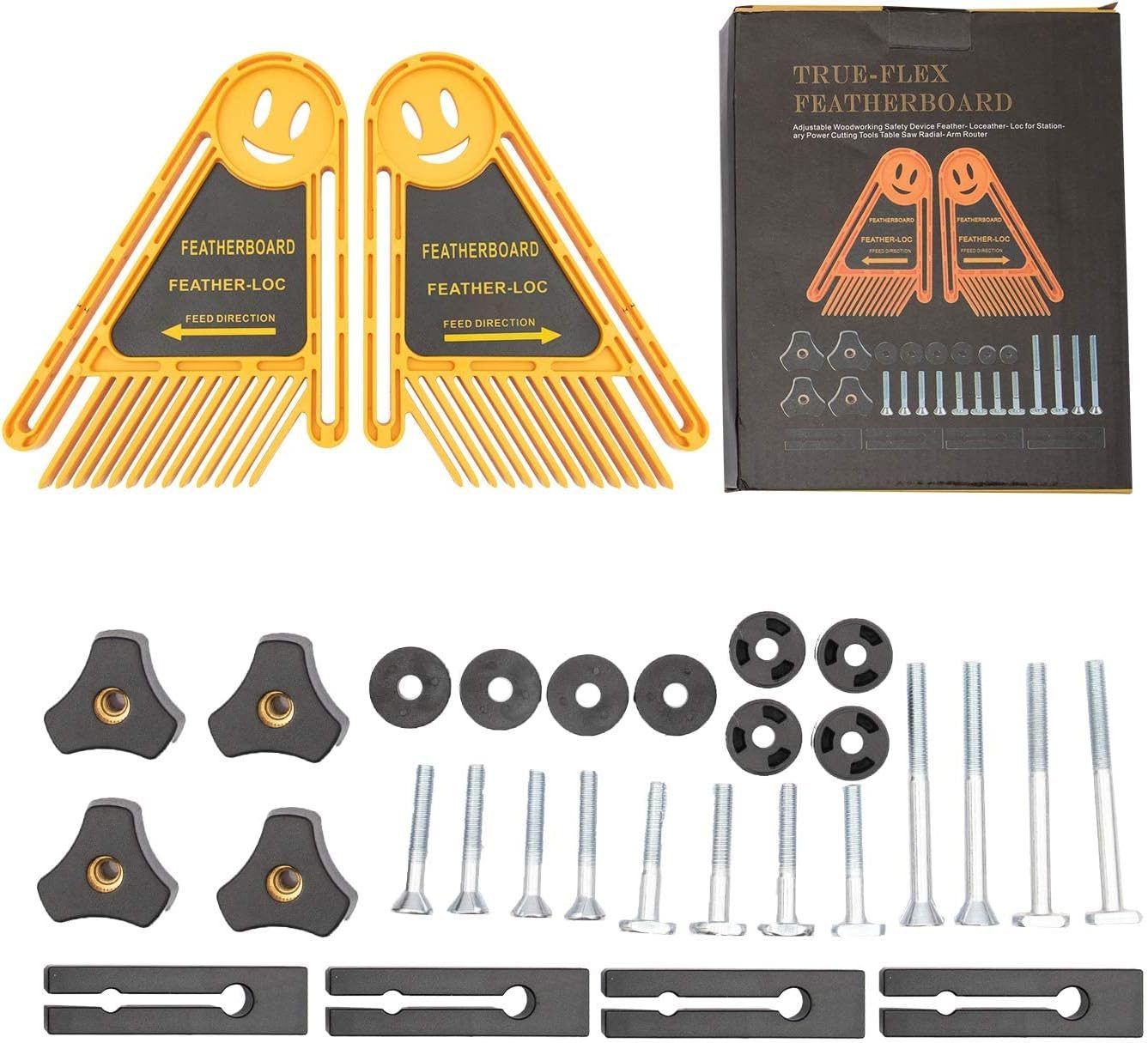 FELIXLEO Multitool Doppel Federbrett Set für Tischsäge Bandsäge Frästisch Fence, Gelb, (1 St)