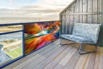 MuchoWow Balkonsichtschutz Gemälde - Ölgemälde - Abstrakt - Wolken (1-St) Balkonbanner, Sichtschutz für den Balkon, Robustes und wetterfest