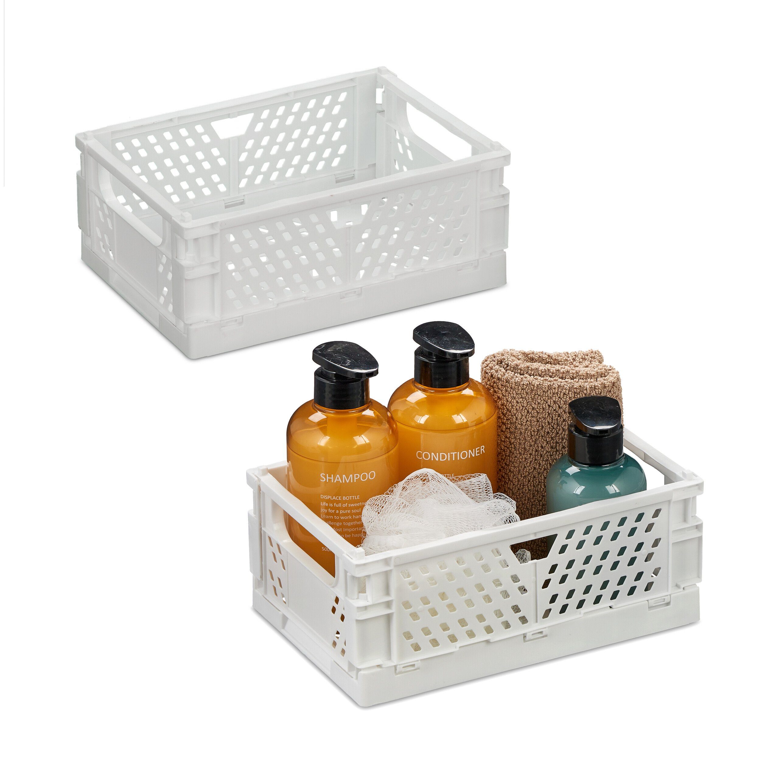 relaxdays Aufbewahrungsbox Kleine Klappbox im 2er günstig online kaufen