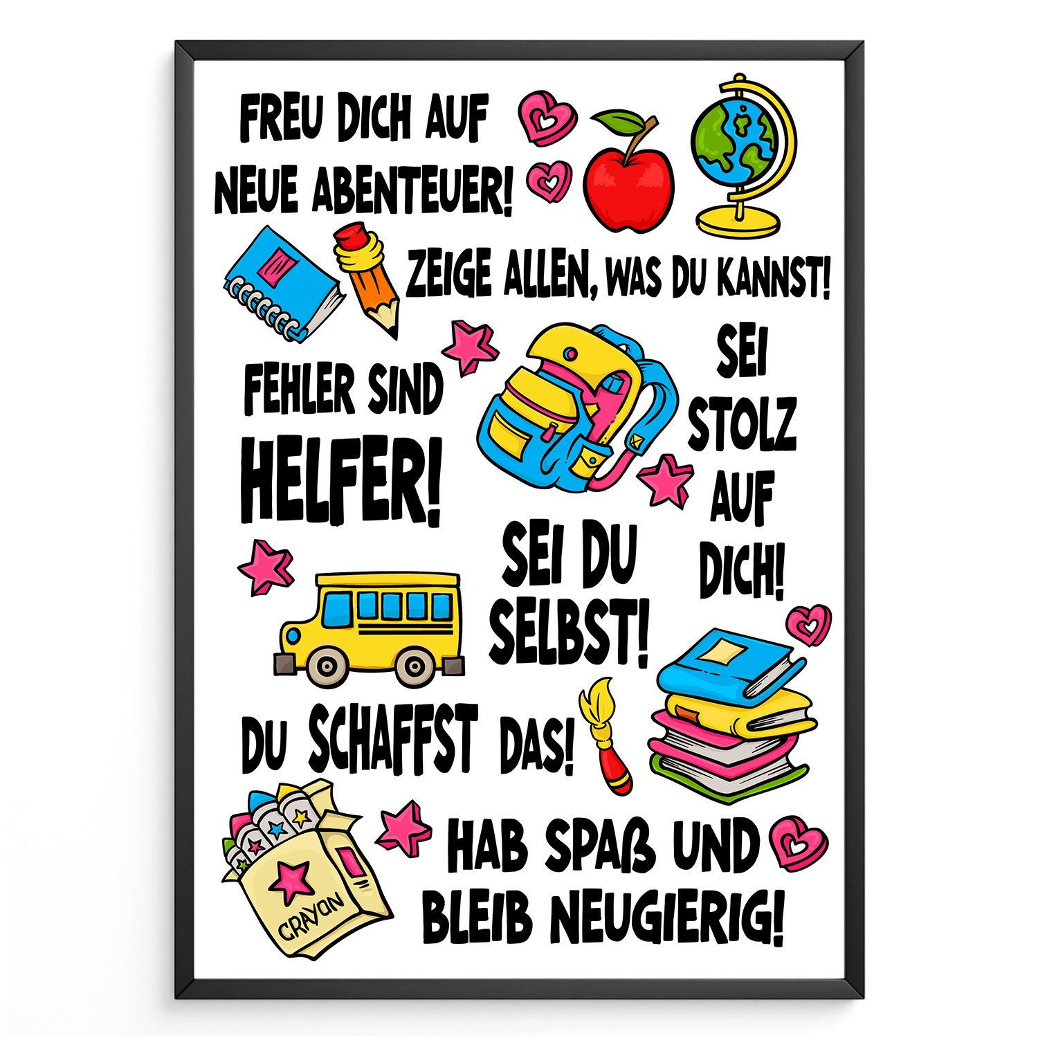 Tigerlino Poster Affirmationsposter Schulkind Zuckertüte Einschulung Schulanfang