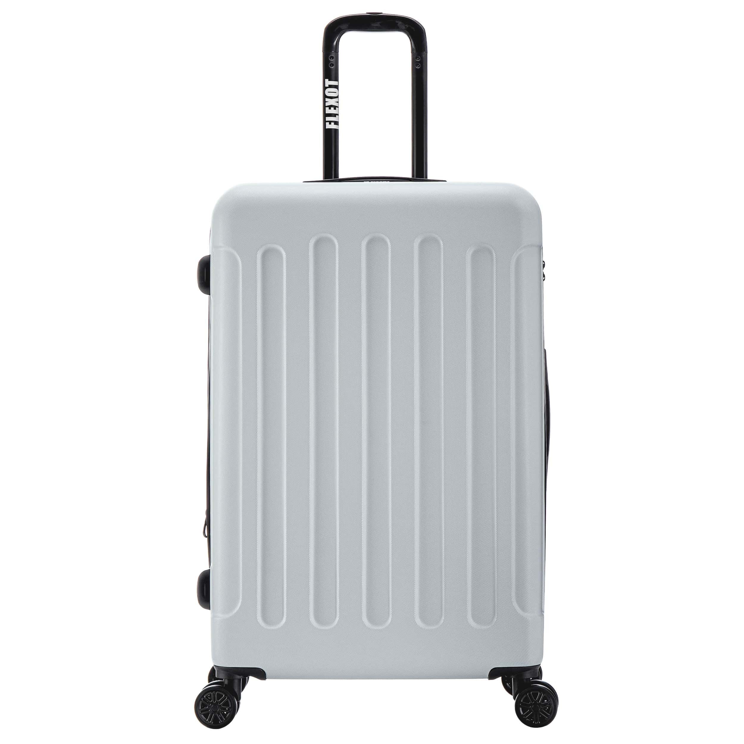 Flexot Hartschalen-Trolley F-3045 (Gr. XL) – Reisekoffer – ABS-Hartschale, Volumenerweiterung, 4 Rollen, Robuster und moderner Koffer mit vier 360° Rollen und Zahlenschloss
