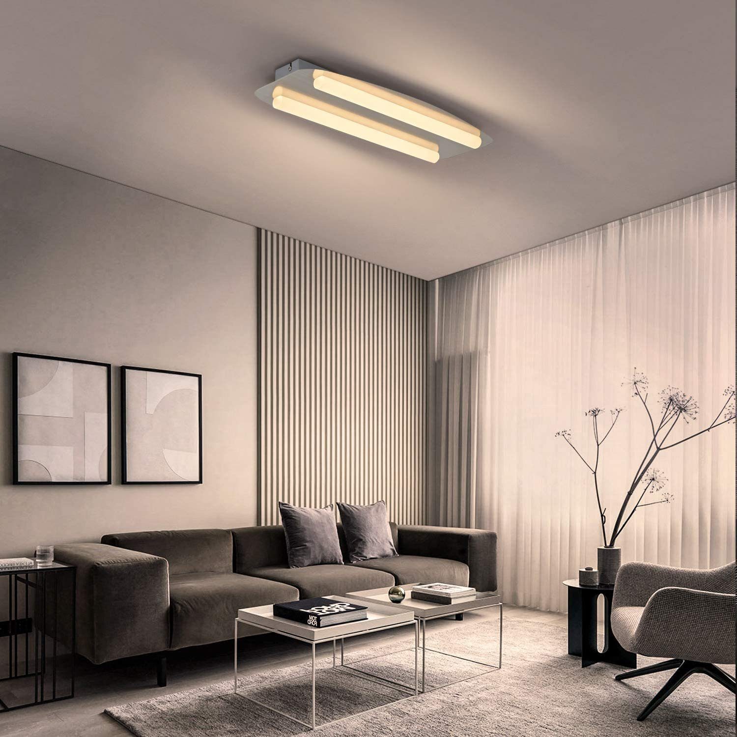 88W Acryl LED Warmweiß Deckenleuchte Deckenlampe Wohnzimmer Küche Badezimmber DE 