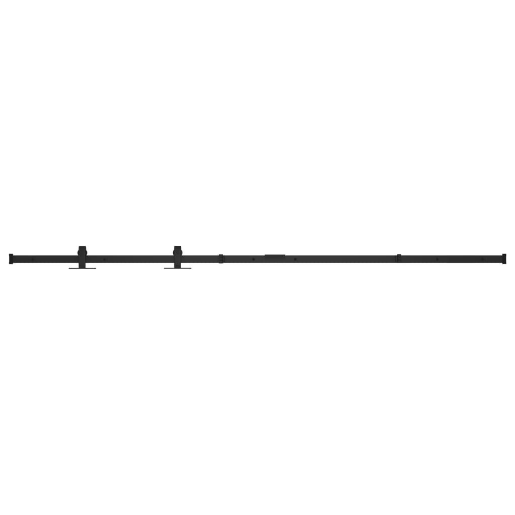 vidaXL Zimmertür 122 cm Schiebetürbeschlag Kohlenstoffstahl 122 cm Doppelt verschiebbar
