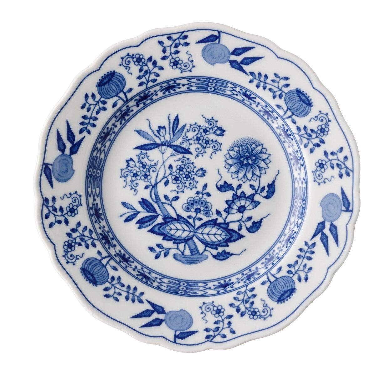 Hutschenreuther Frühstücksteller Blau Zwiebelmuster Frühstücksteller m Fahne 19 cm, Teller Flach