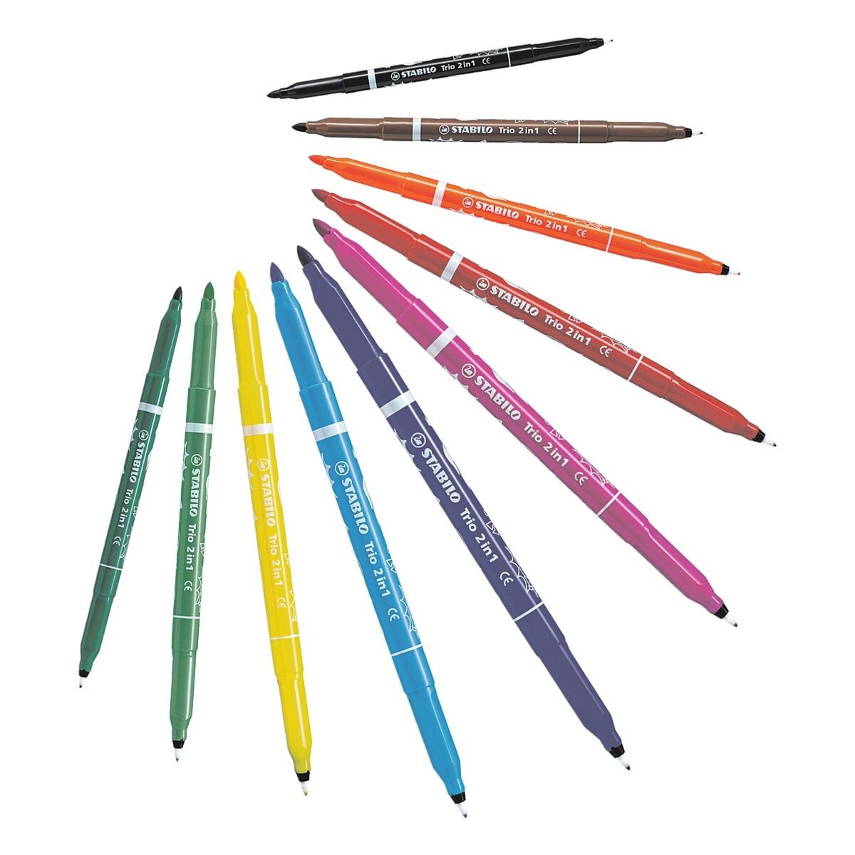 STABILO Filzstift Trio® 2in1, (10-tlg), Doppelstifte, mit zwei Strichstärken