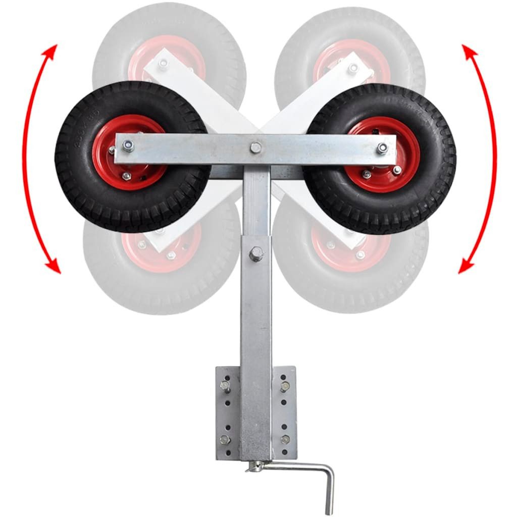 vidaXL Anhänger Bootstrailer-Stützen Doppelrad 2er-Set 59-84 cm