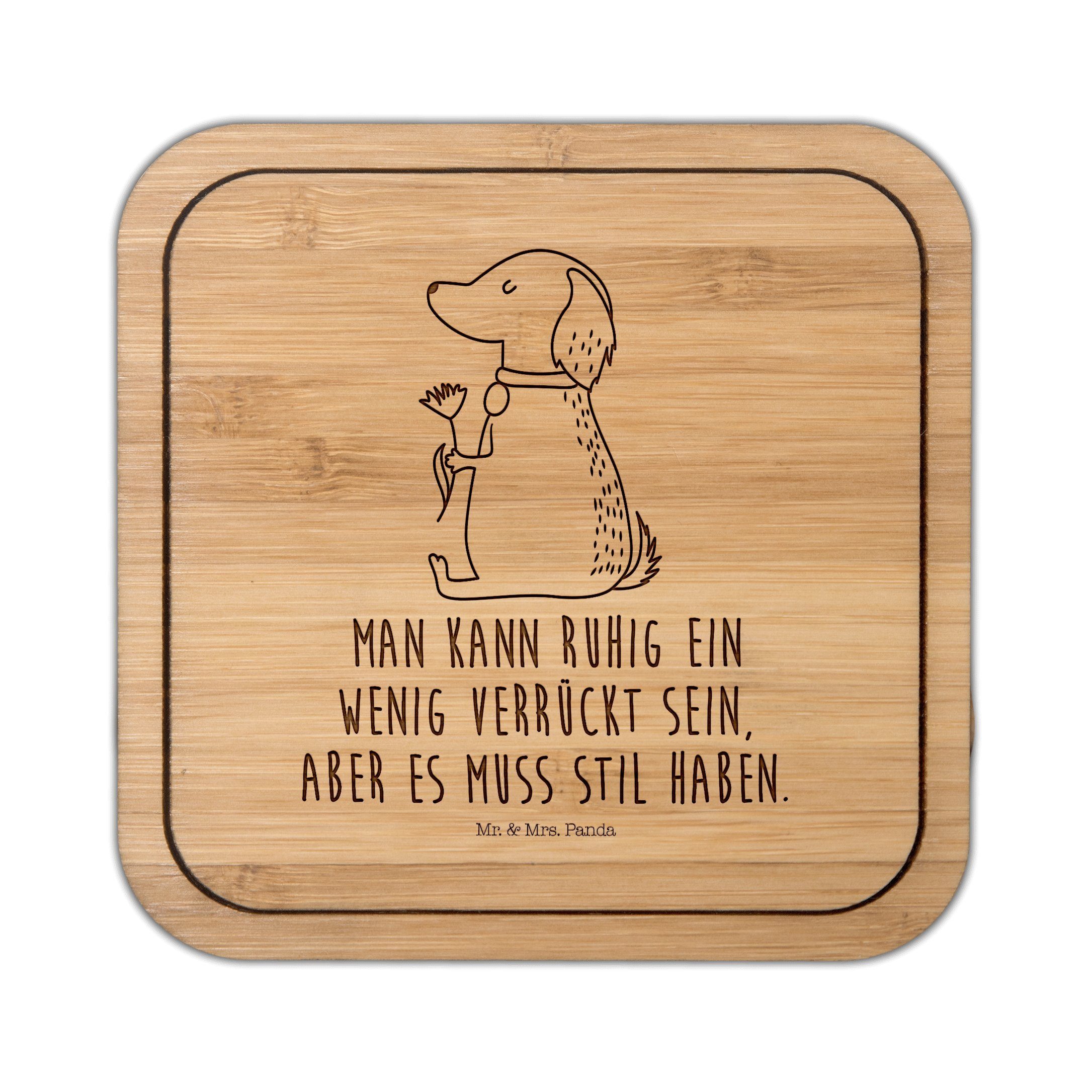 Mr. & Mrs. Panda Becheruntersetzer »Hund Blume Transparent Geschenk