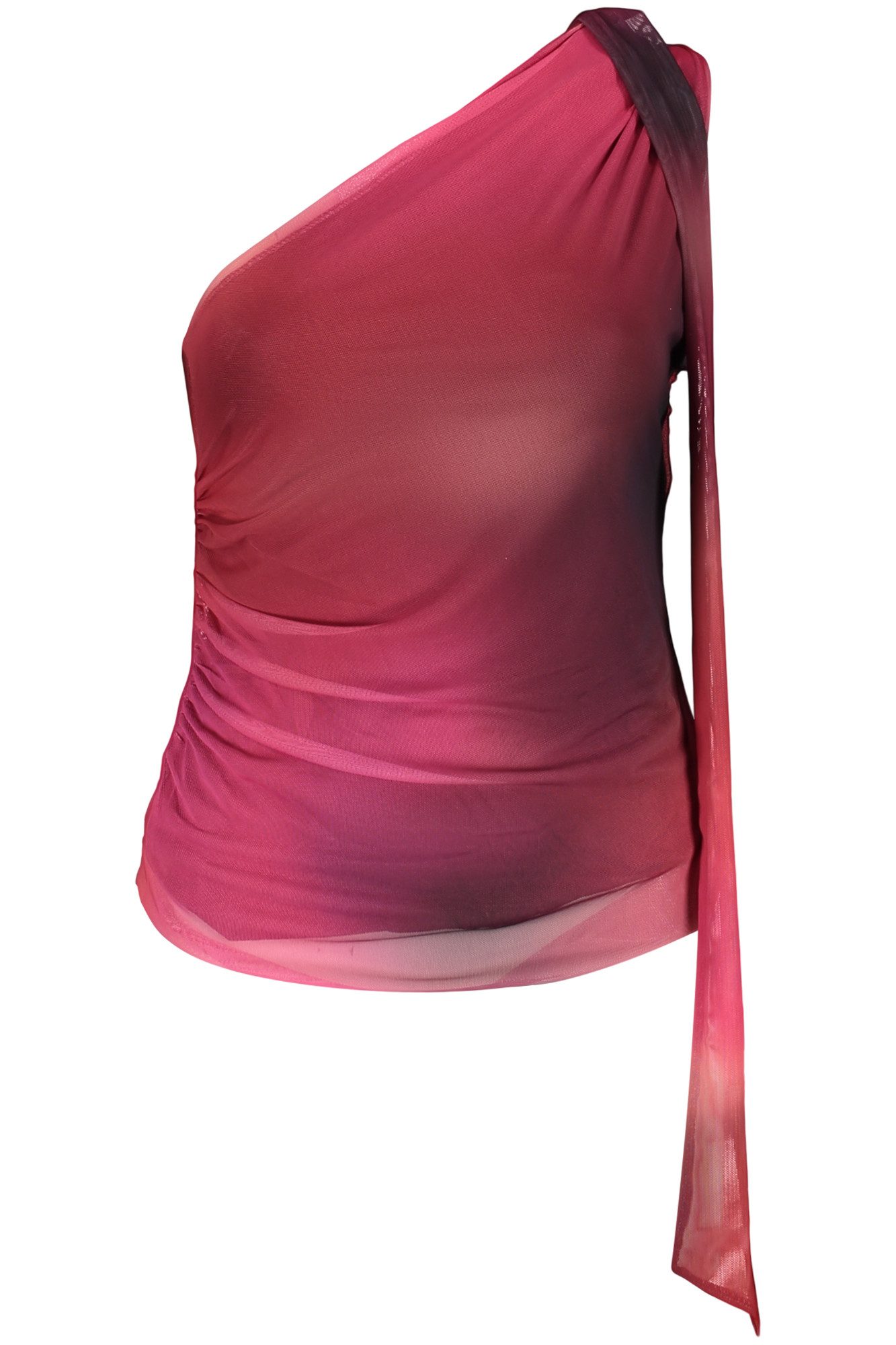 Desigual T-Shirt Lila Damen-Kurzarmshirt mit Kontrastdetails und