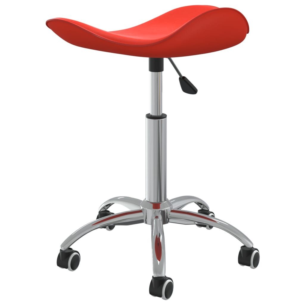 vidaXL Arbeitshocker Friseur Rollhocker Rot Kunstleder