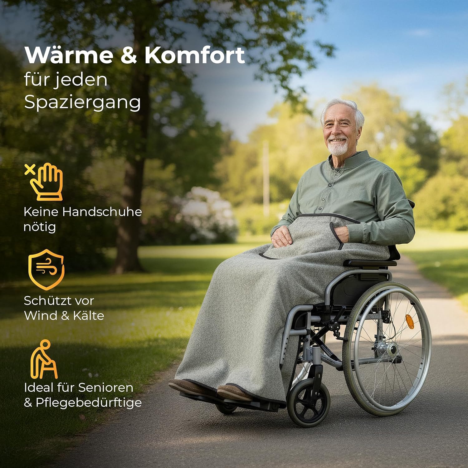 Novaliv Haltungskissen Novaliv Schurwoll-Fleece Kniedecke Rollstuhl - Kuschelige Beindecke fü, 1-tlg., Novaliv Schurwoll-Fleece Kniedecke Rollstuhl - Kuschelige Beindecke fü