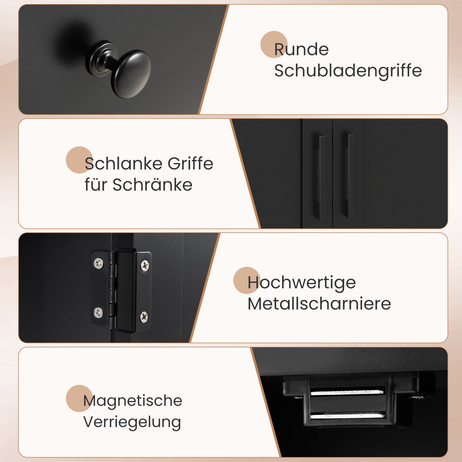 COSTWAY Badkommode, Badezimmerschrank mit Schublade, verstellbarem Regal