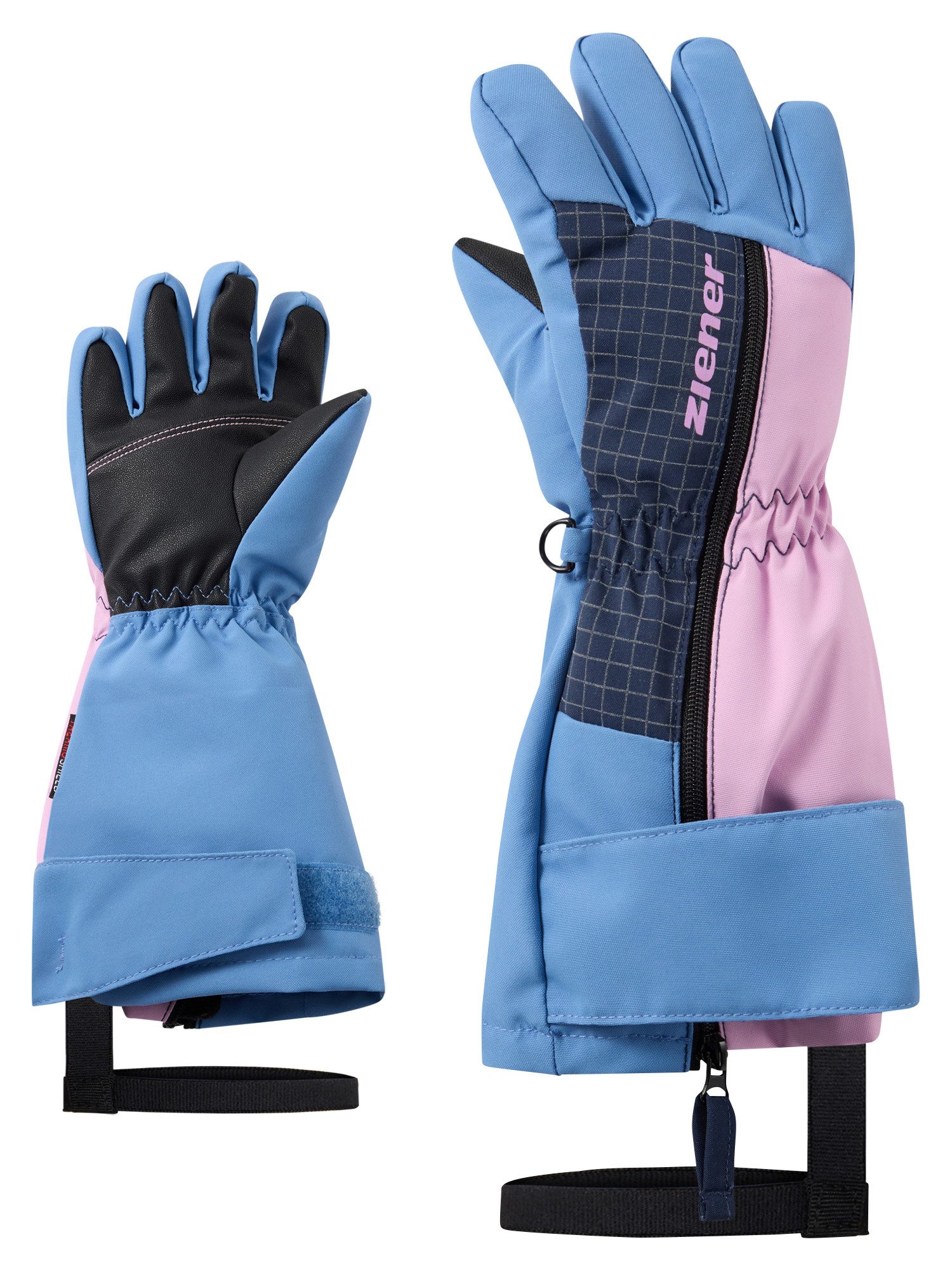 Ziener Skihandschuhe LIEKE-Z AQUASHIELD® KINDER warm,wasser- und windddicht, atmungsaktiv, extra langer Reißverschluss