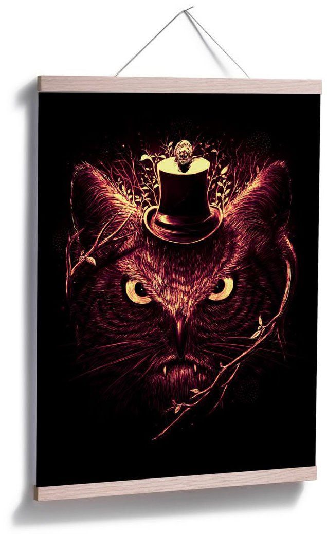 Wall-Art Poster »Nicebleed Meowl Katze Eule Magie«, Tiere (1 Stück), Poster, Wandbild, Bild, Wandposter-kaufen