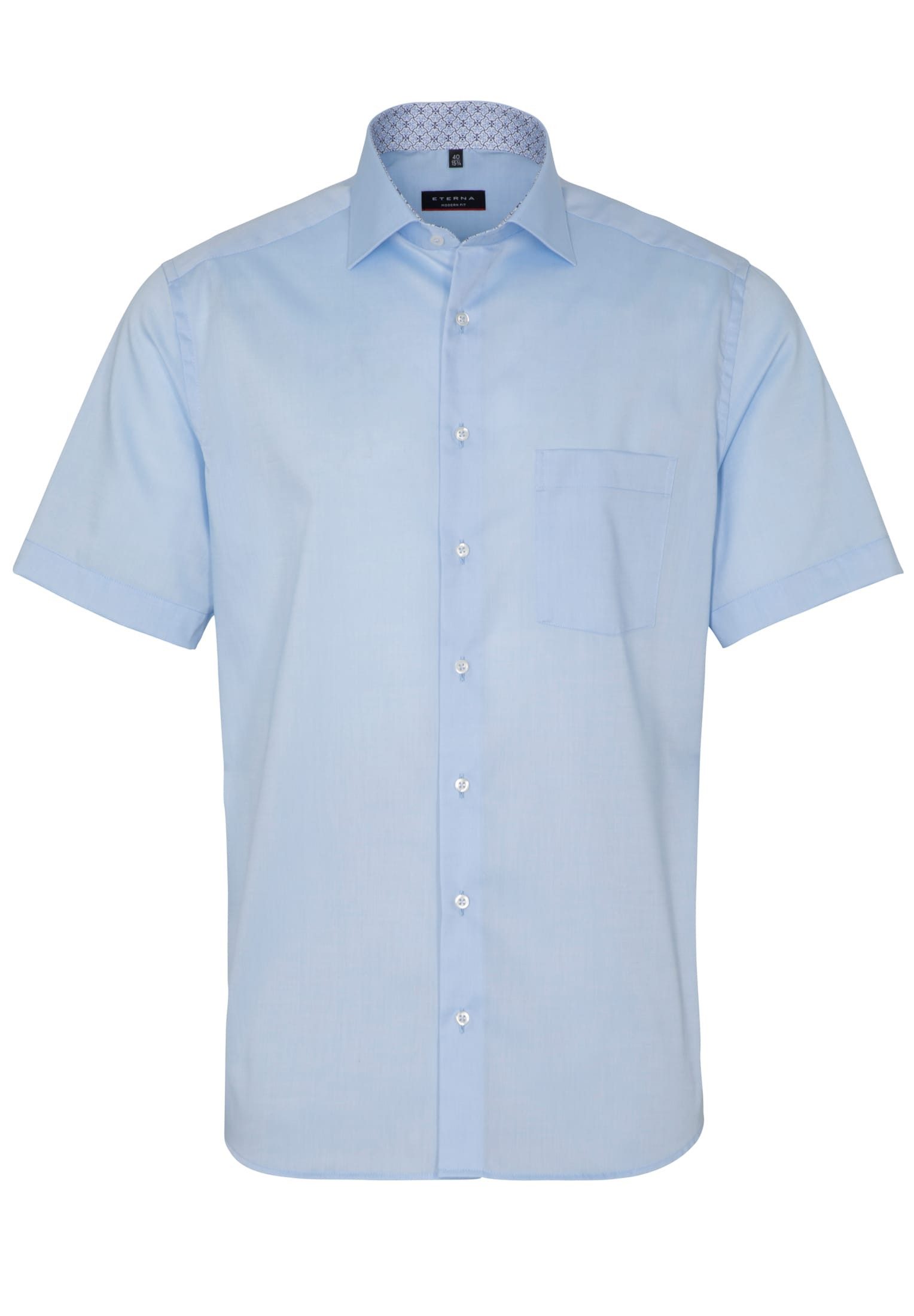 Klassische Bluse ETERNA MODERN FIT Kurzarm Hemd hellblau pinpoint 8105-10-C15K