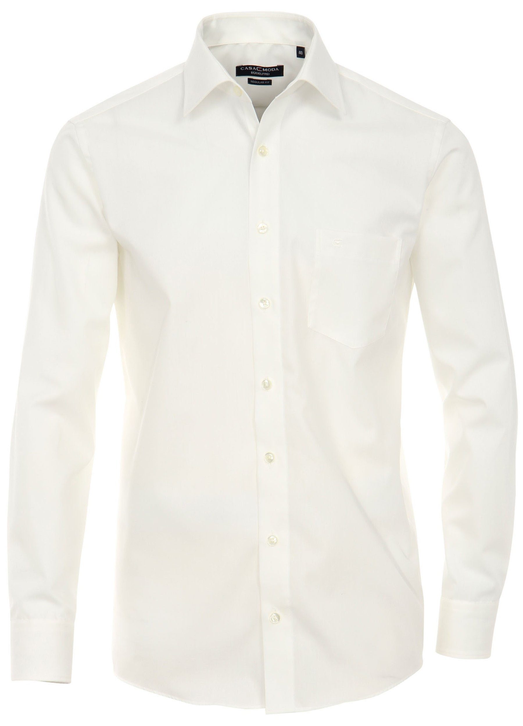 CASAMODA Businesshemd Herren Hemd extra langer Arm 69cm Langarm Hemd uni regular fit, creme HL22, 41