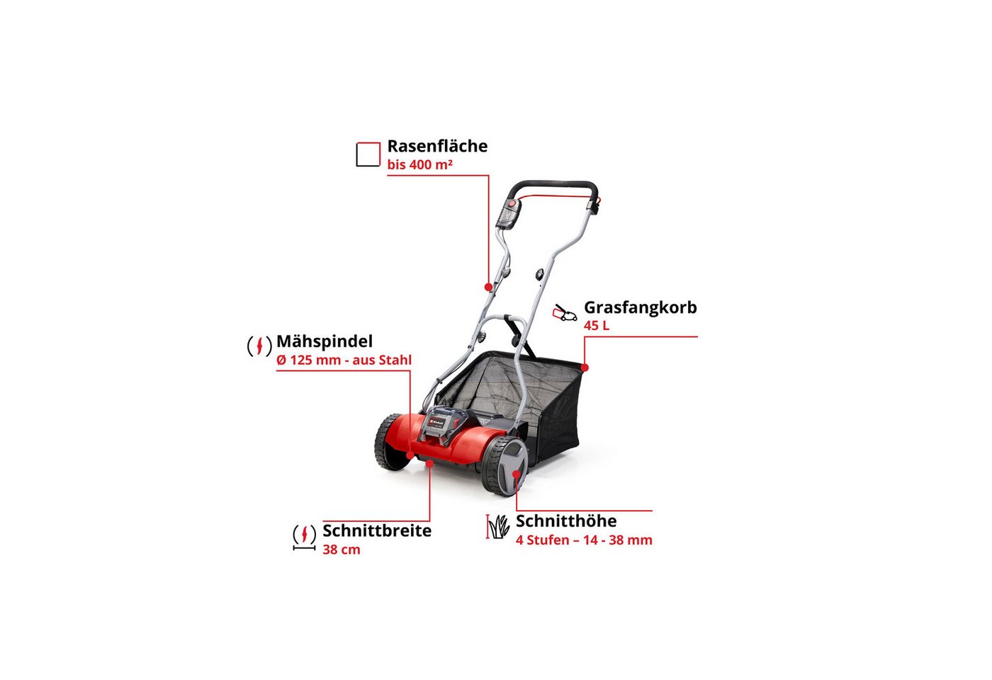 Thumbnail - Einhell Akkurasenmäher EINHELL Akku-Spindelmäher GC-HM 18/38 Li Solo