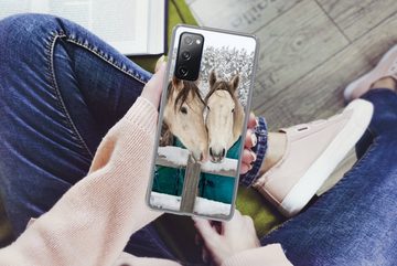 MuchoWow Handyhülle Pferde - Decke - Schnee, Phone Case, Handyhülle Samsung Galaxy S20 FE, Silikon, Schutzhülle
