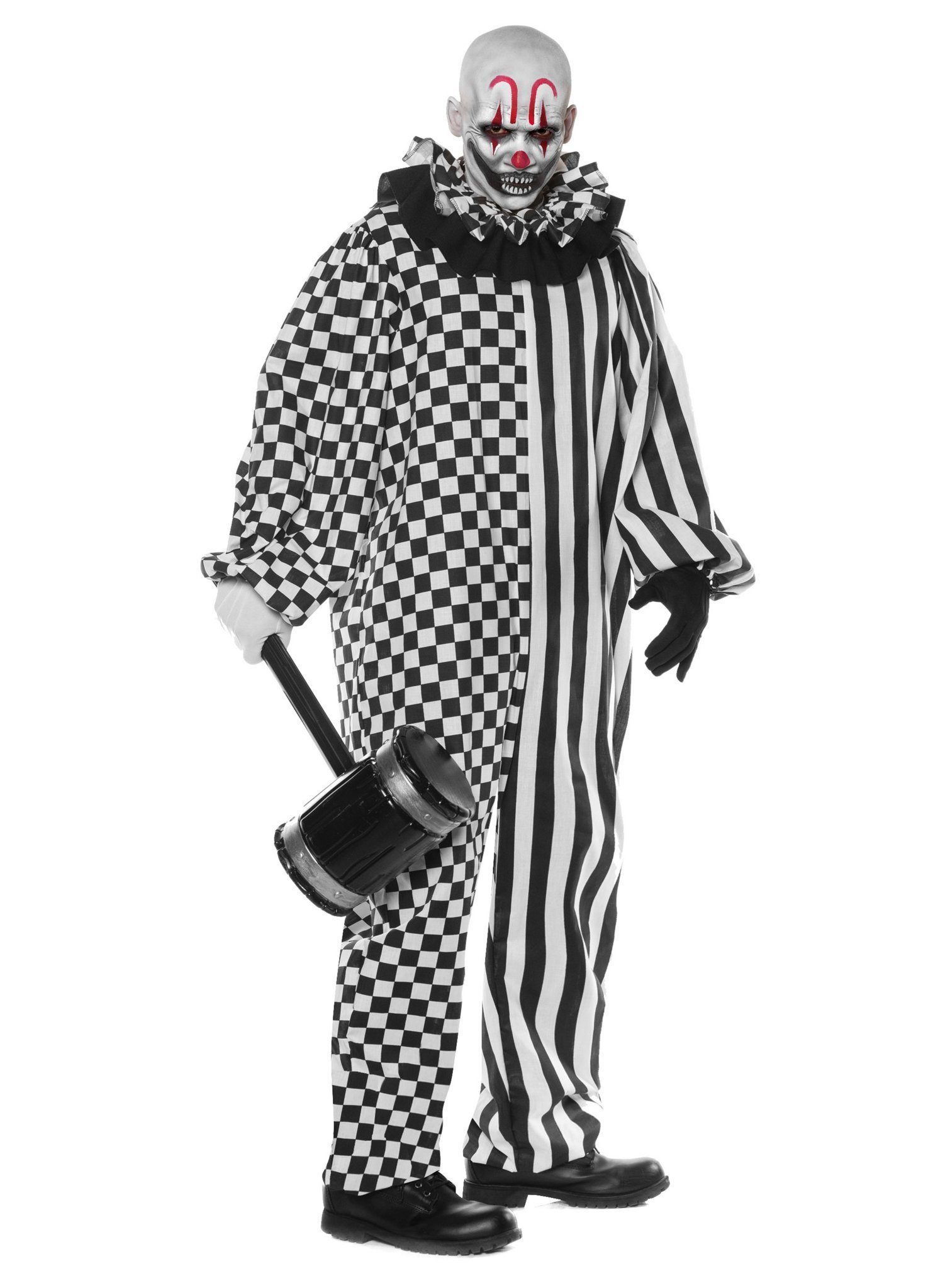 Underwraps Kostüm Chaos Clown Kostüm weiß, Overall für Clowns, Pantomimen  und Horrorclowns