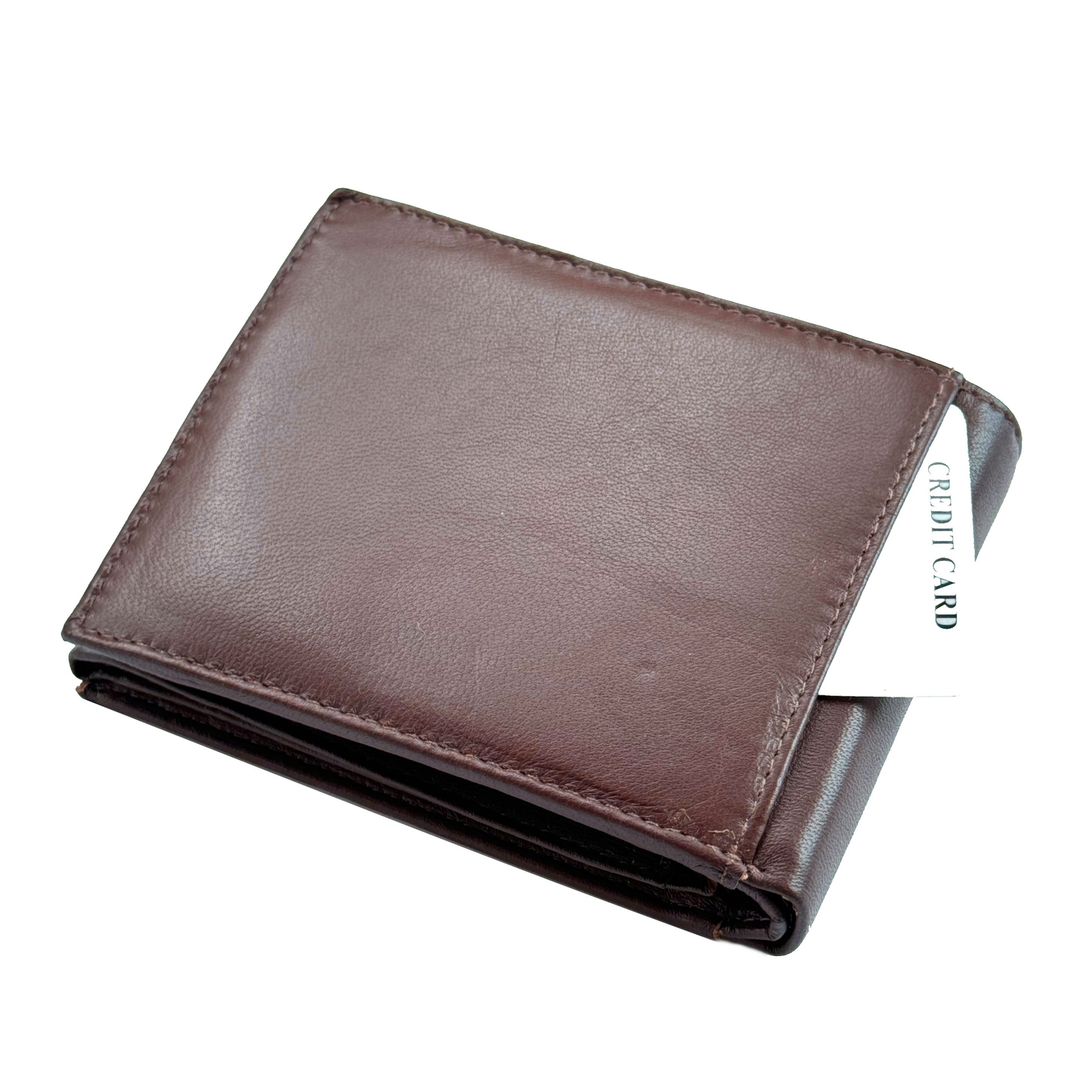 L&B Geldbörse + RFID-Schutz & 7 Kartenfächer, Leder Portemonnaie >2648< Geldbeutel, Druckknopffach & Reißverschlussfach + 3 Sichtfächer