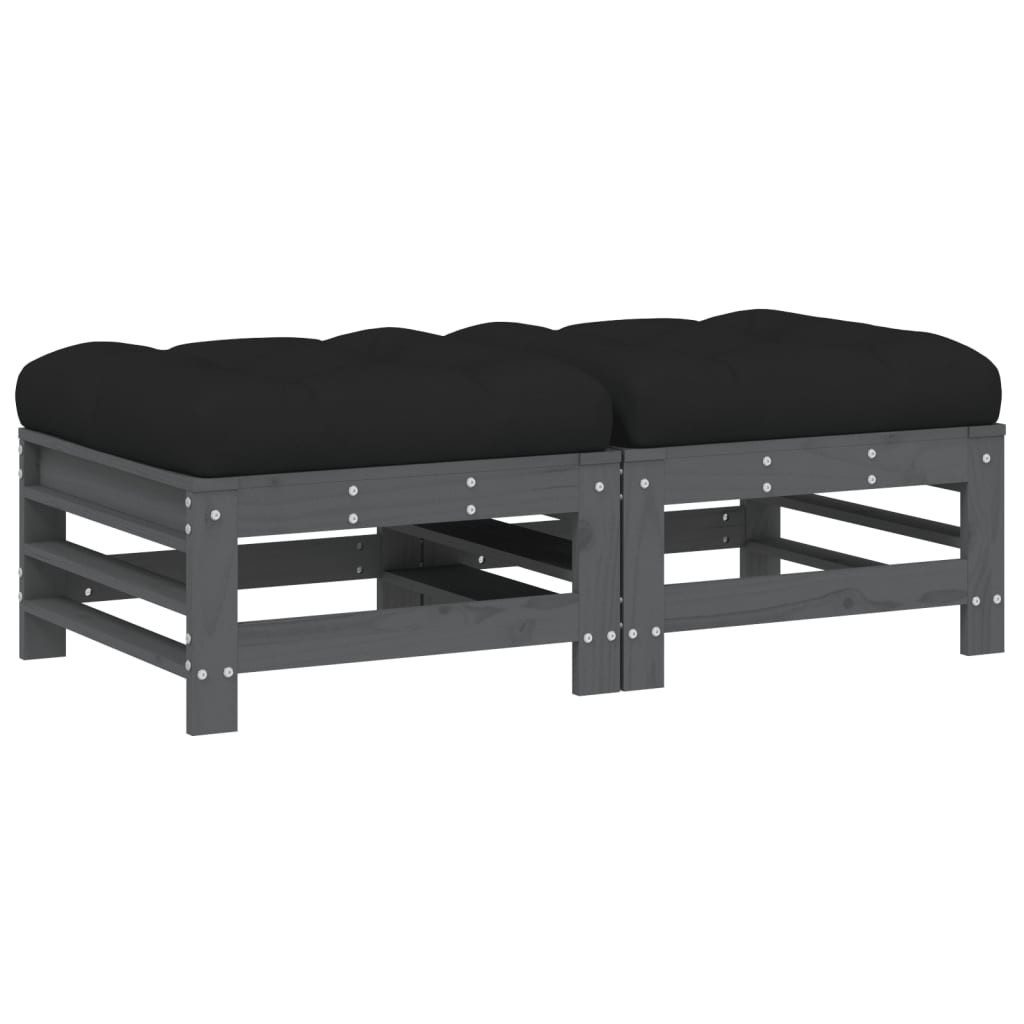 vidaXL Sofaelement Gartenhocker mit Kissen 2 günstig online kaufen