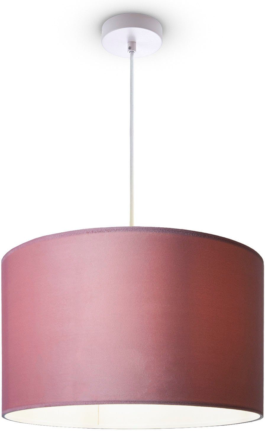 E27 1,5m Leuchtmittel, Home Hugo pink Kabel Unifarben Deko ohne aus Lampenschirm uni Wohnzimmer Pendelleuchte Velour Paco Color,