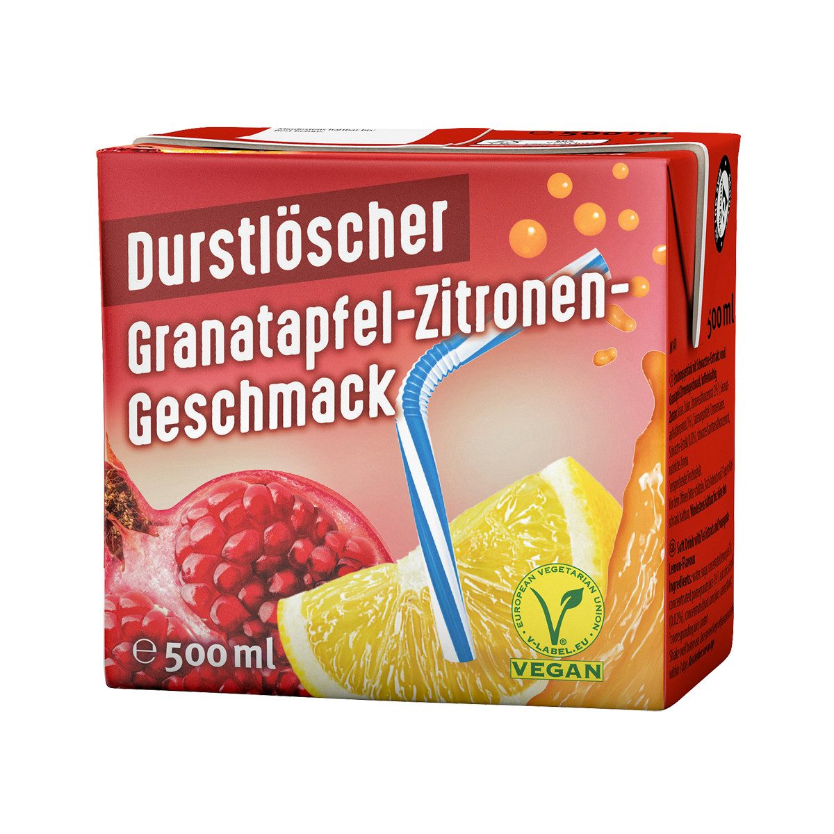 DURSTLOESCHER Softgetränk, Durstlöscher Granatapfel Zitrone die fruchtige Erfrischung 500ml