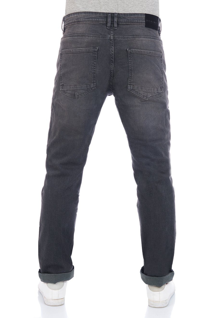 DFMiro Herren (G121) DENIMFY Straight Jeanshose Fit Straight-Jeans Denim Grey mit Jeanshose Stretch