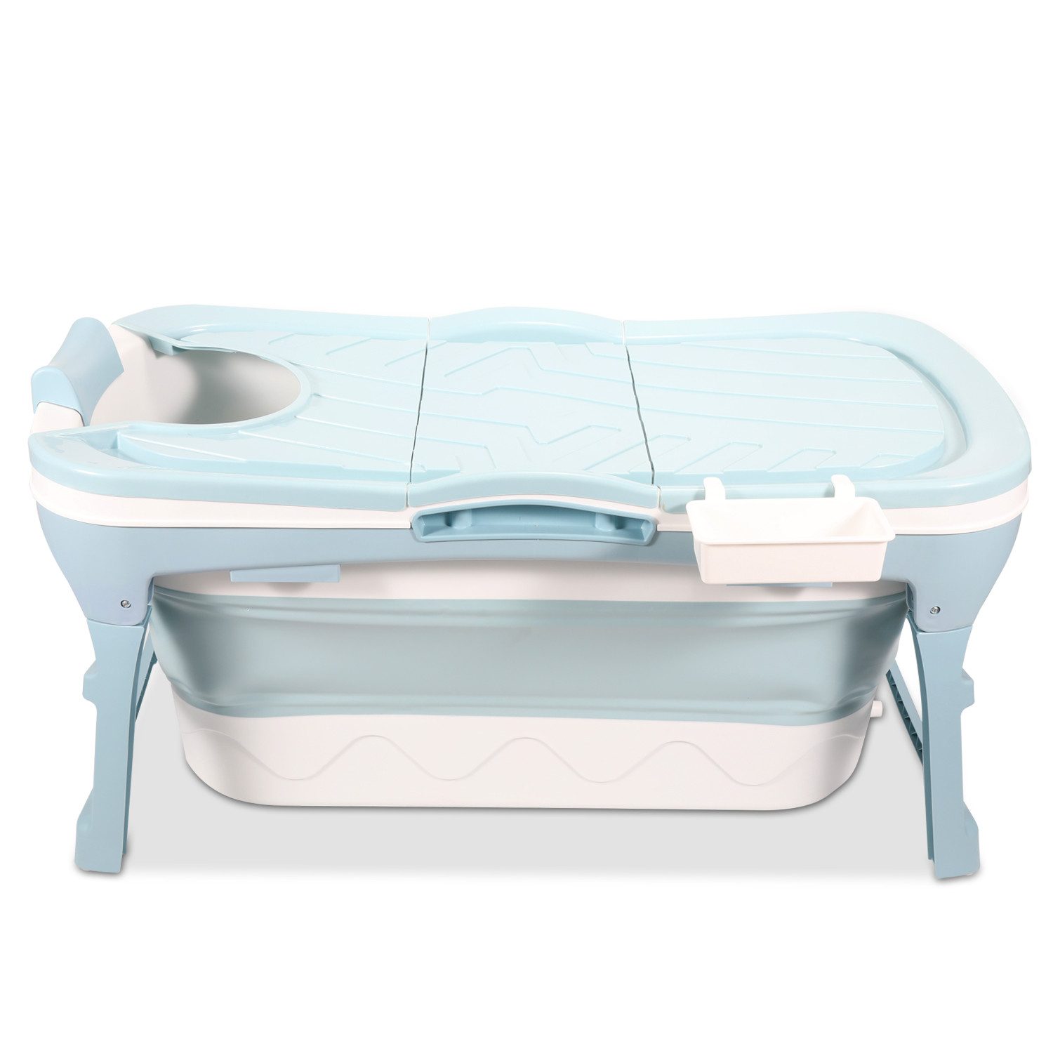 Clanmacy Badewanne Badewanne Faltbare Erwachsene Klappbadewanne blau 118cm