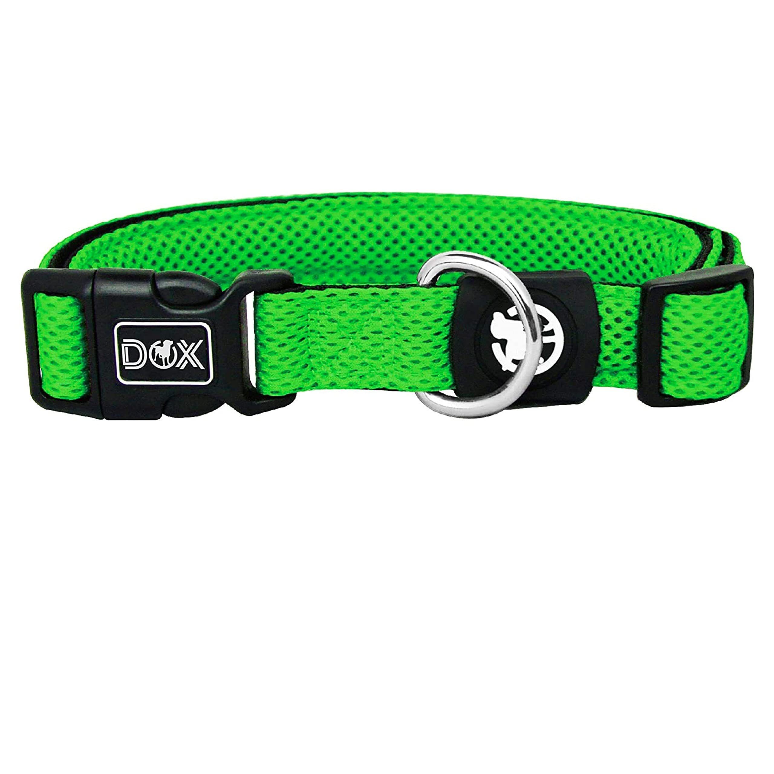 DDOXX Hunde-Geschirr Hundehalsband Air Mesh, verstellbar, gepolstert, Grün S – 2,0 X 27-37 Cm Gewebe