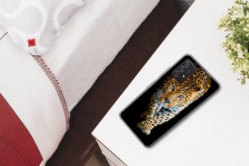 MuchoWow Handyhülle Leopard - Tiere - Porträt - Wildtiere - Schwarz, Phone Case, Handyhülle Samsung Galaxy A53, Silikon, Schutzhülle