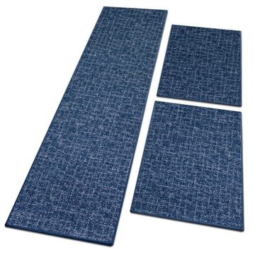 Bettumrandung Bermuda Blau, 3 Größen, ideal im Schlafzimmer Floordirekt, Höhe 7 mm, (3-tlg), geeignet für Fußbodenheizungen