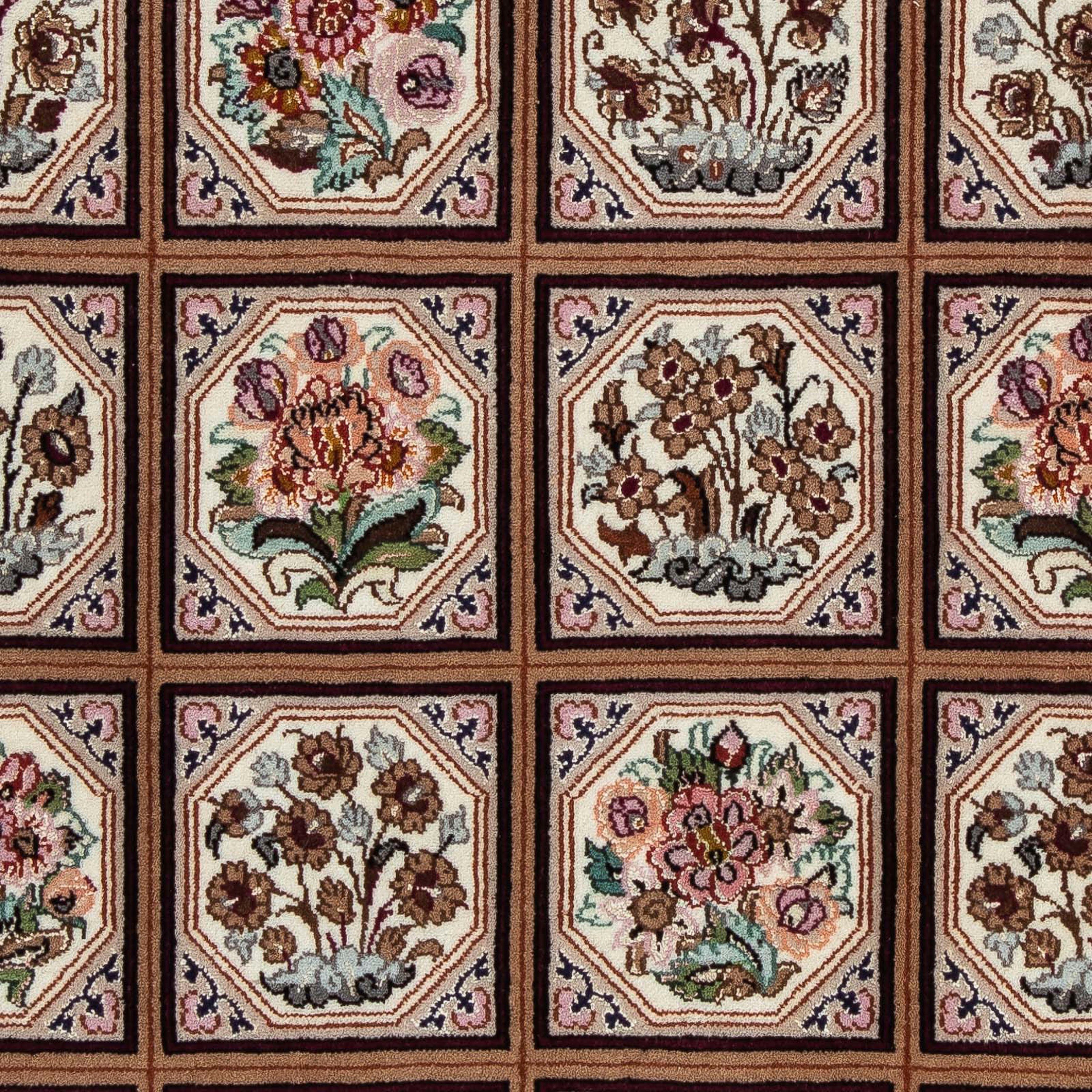 103 x mm, Wohnzimmer, Zertifikat - - Orientteppich Einzelstück rechteckig, - morgenland, Isfahan mit hellbraun, - 70 Höhe: Perser Handgeknüpft, cm 6 Premium