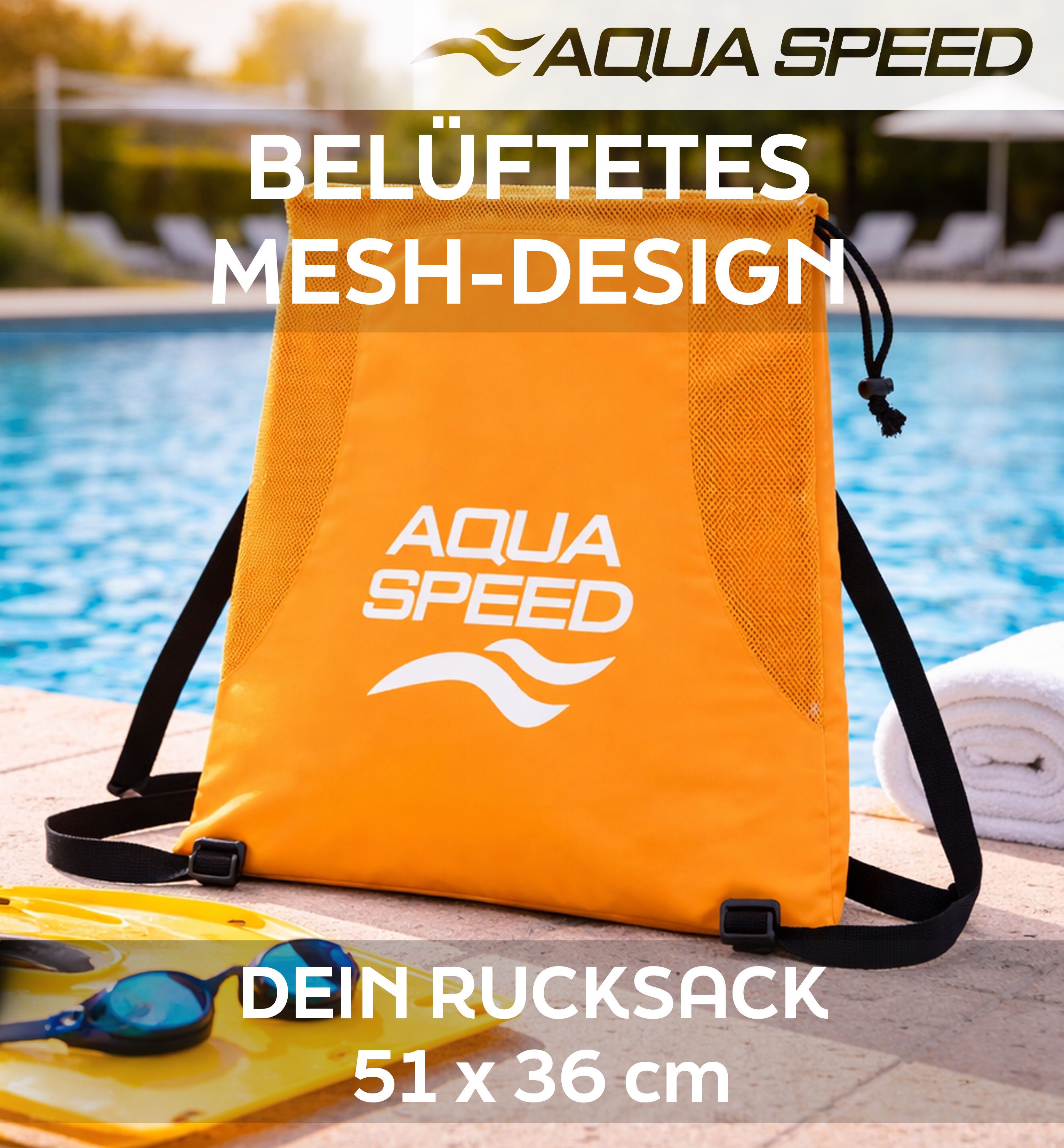 Aqua Speed Sportrucksack (Wassersport Rucksack für Pool Wettkampf & Verein) günstig online kaufen