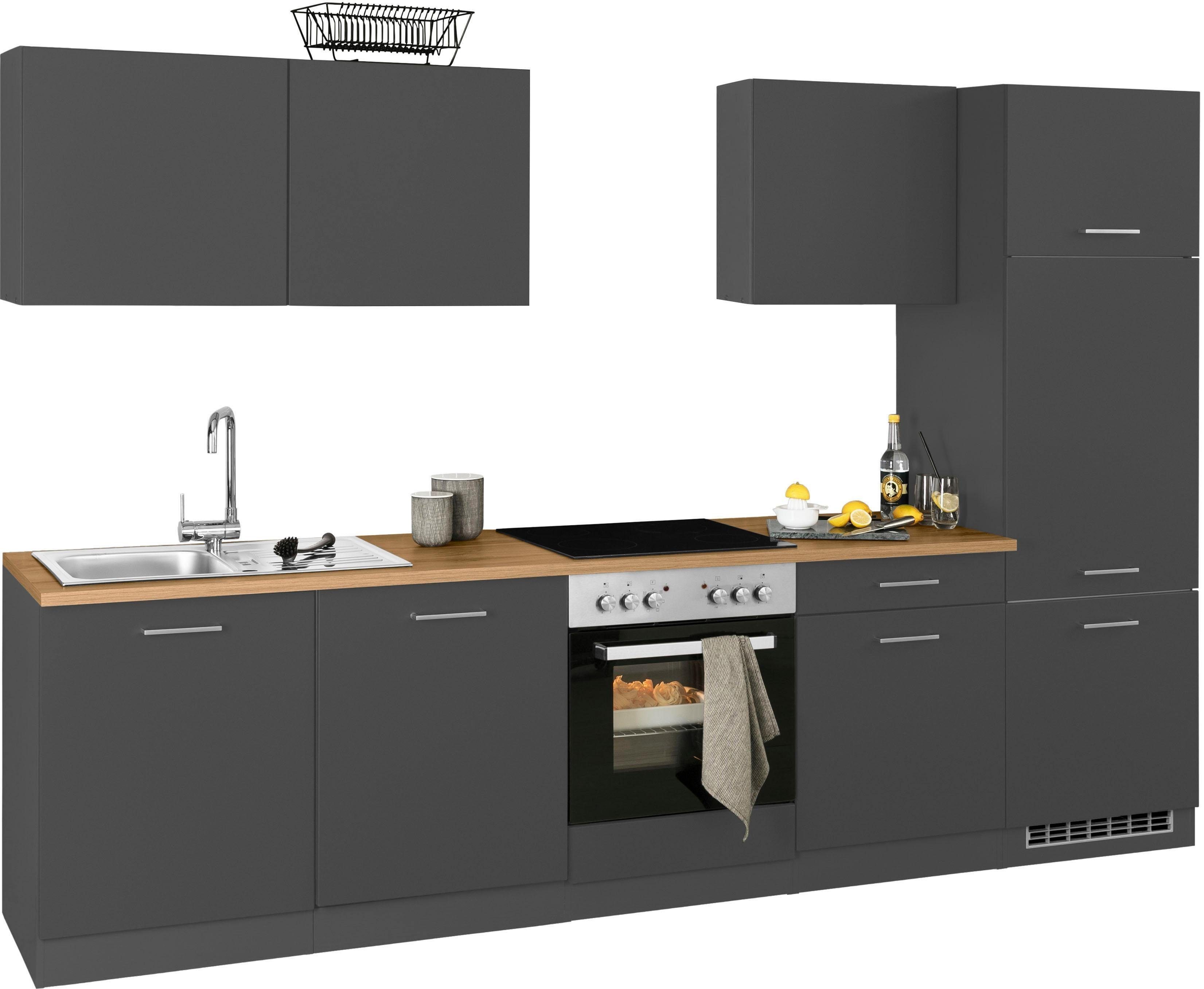 KOCHSTATION Küchenzeile KS-Kehl, ohne E-Geräte, Breite 300 cm, für Kühlschrank