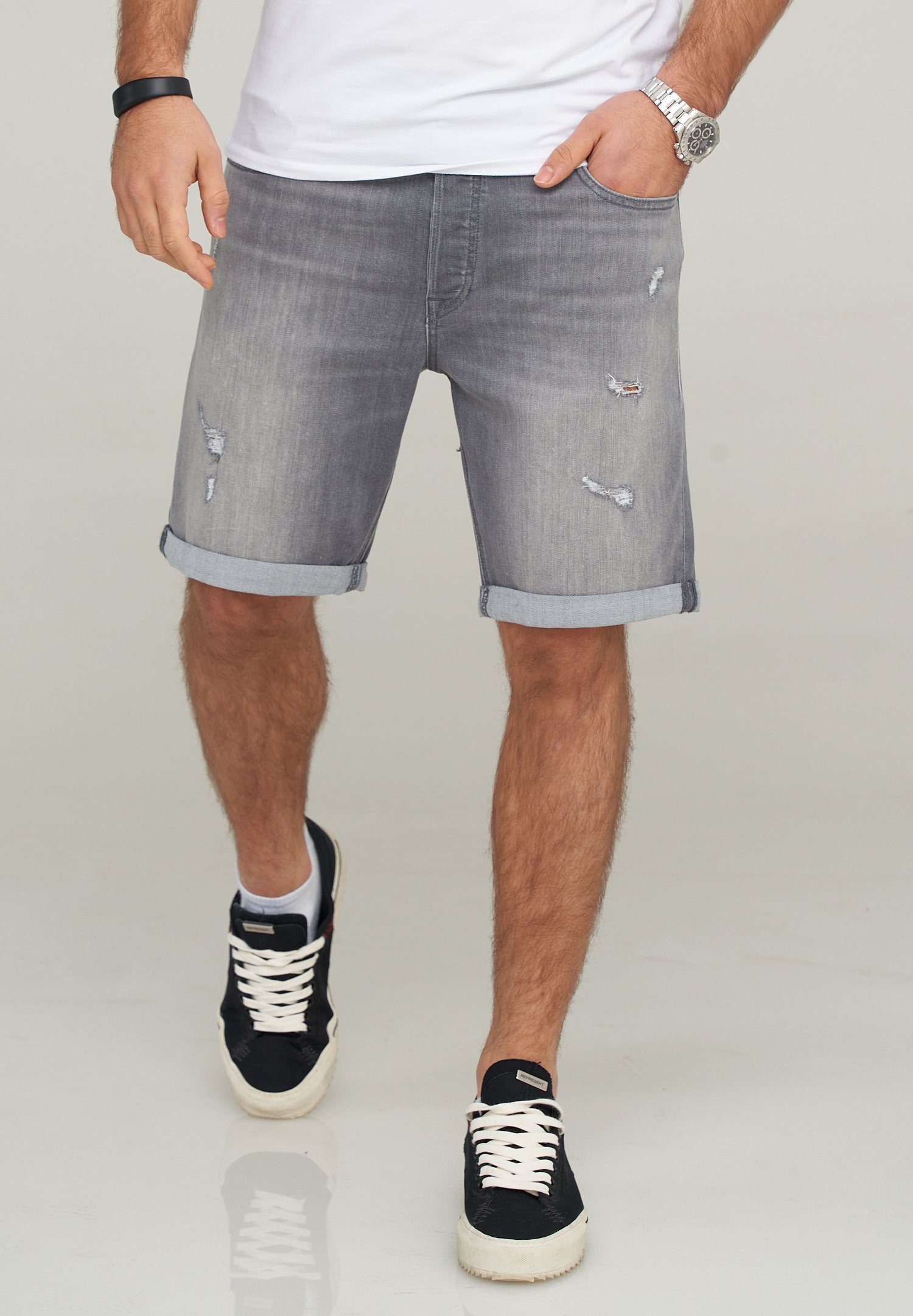 Jack & Jones Jeansshorts RICK JJARIS Grey Denim