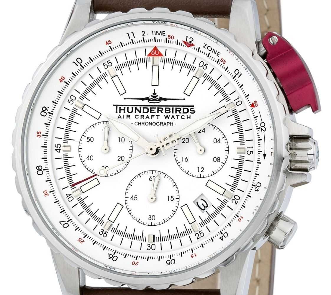 Thunderbirds Chronograph Fighting Steel Herrenuhr TB1048-02 Lederband braun