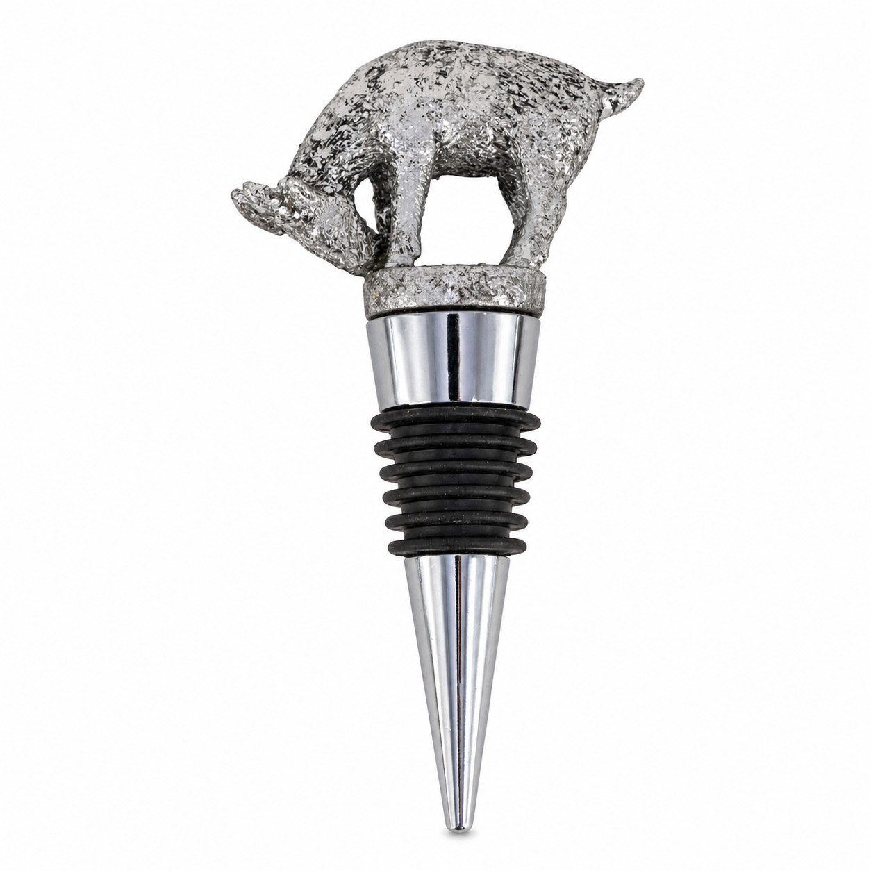 Gehlmann Flaschenverschluss Weinflaschenverschluss Ziege - Silber