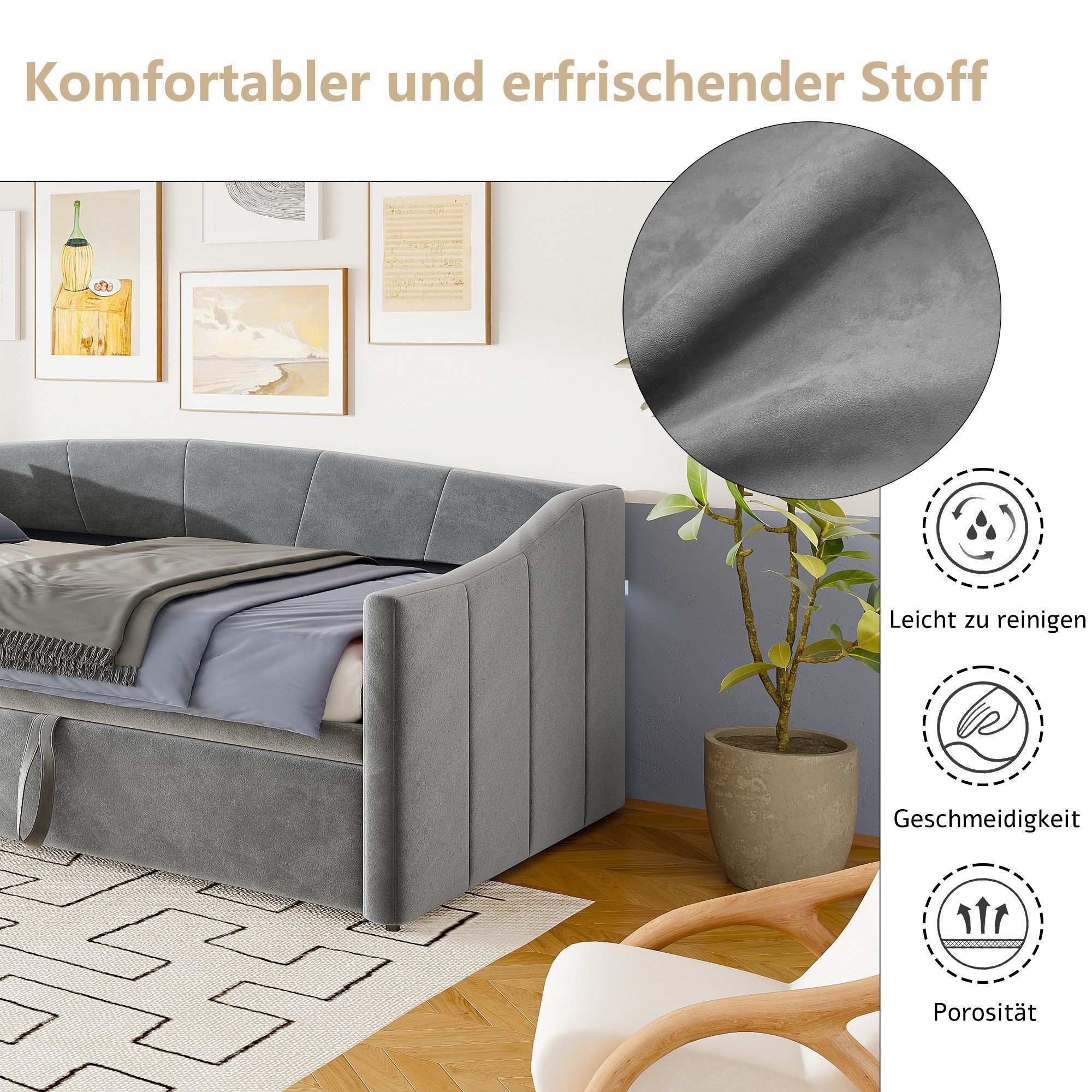 FUROKOY Schlafsofa Daybett Tagesbett Ausziehbett Polsterbett günstig online kaufen