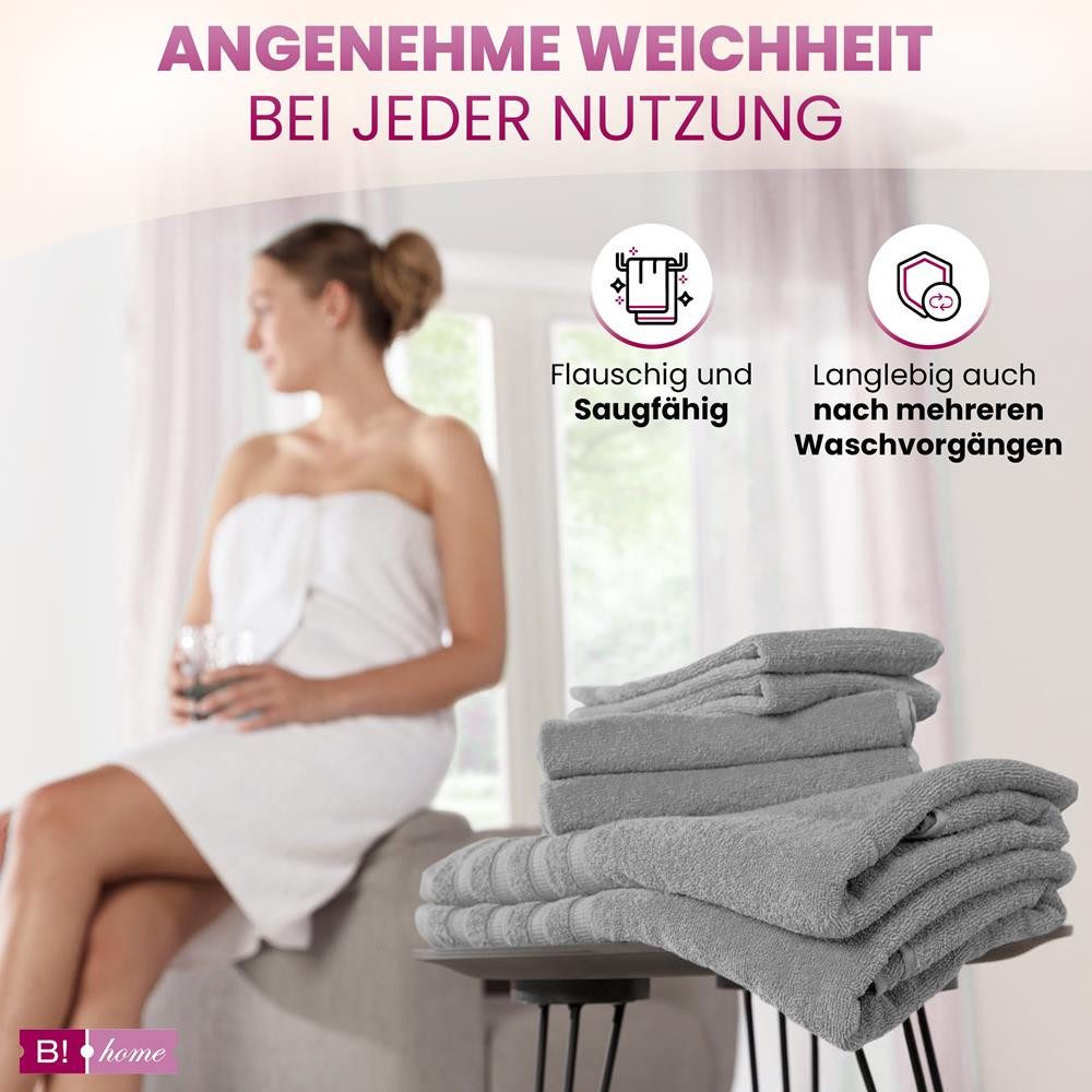 B!HOME Handtücher Set Saunatücher, Duschtücher, Gästehandtücher 100% Baumwo günstig online kaufen