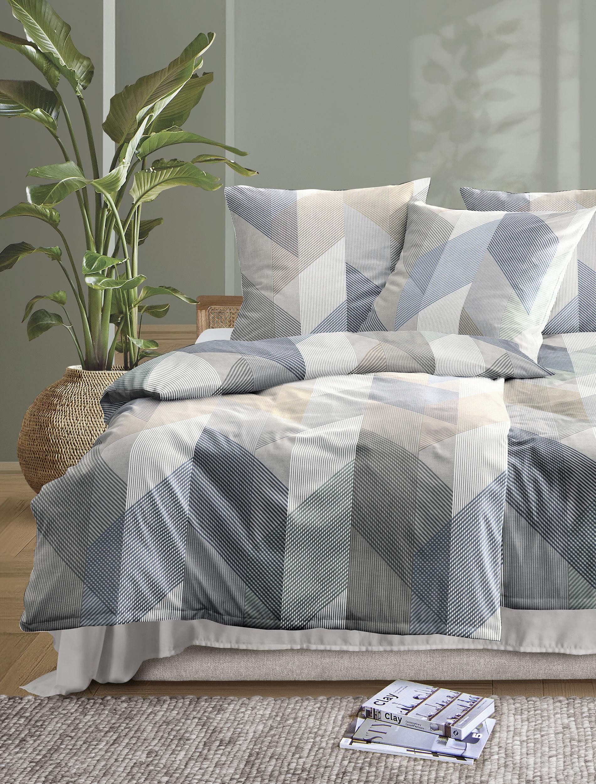 Irisette Bettwäsche Wave 8739, Mako-Satin, 2 teilig, anschmiegsam und atmungsaktiv, Ganzjahresqualität