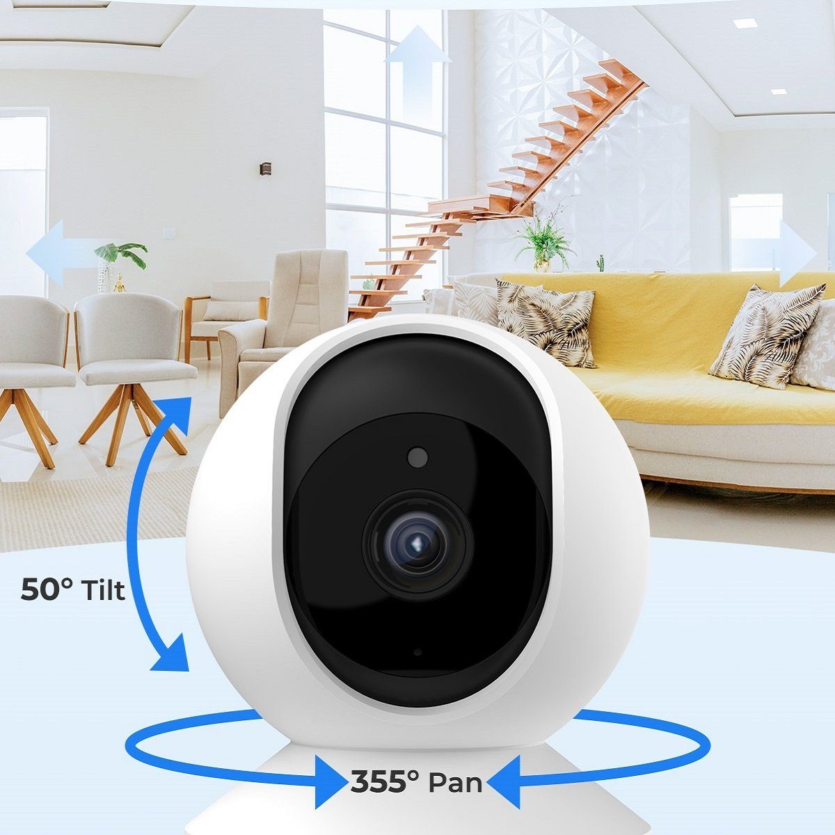 Reolink Überwachungskamera E1-Zoom 5MP PTZ WLAN IP (Innenbereich, 3X Optischem Zoom, 2,4/5,0 GHz WiFi, 12m IR-Nachtsicht, 2-Wege-Audio)