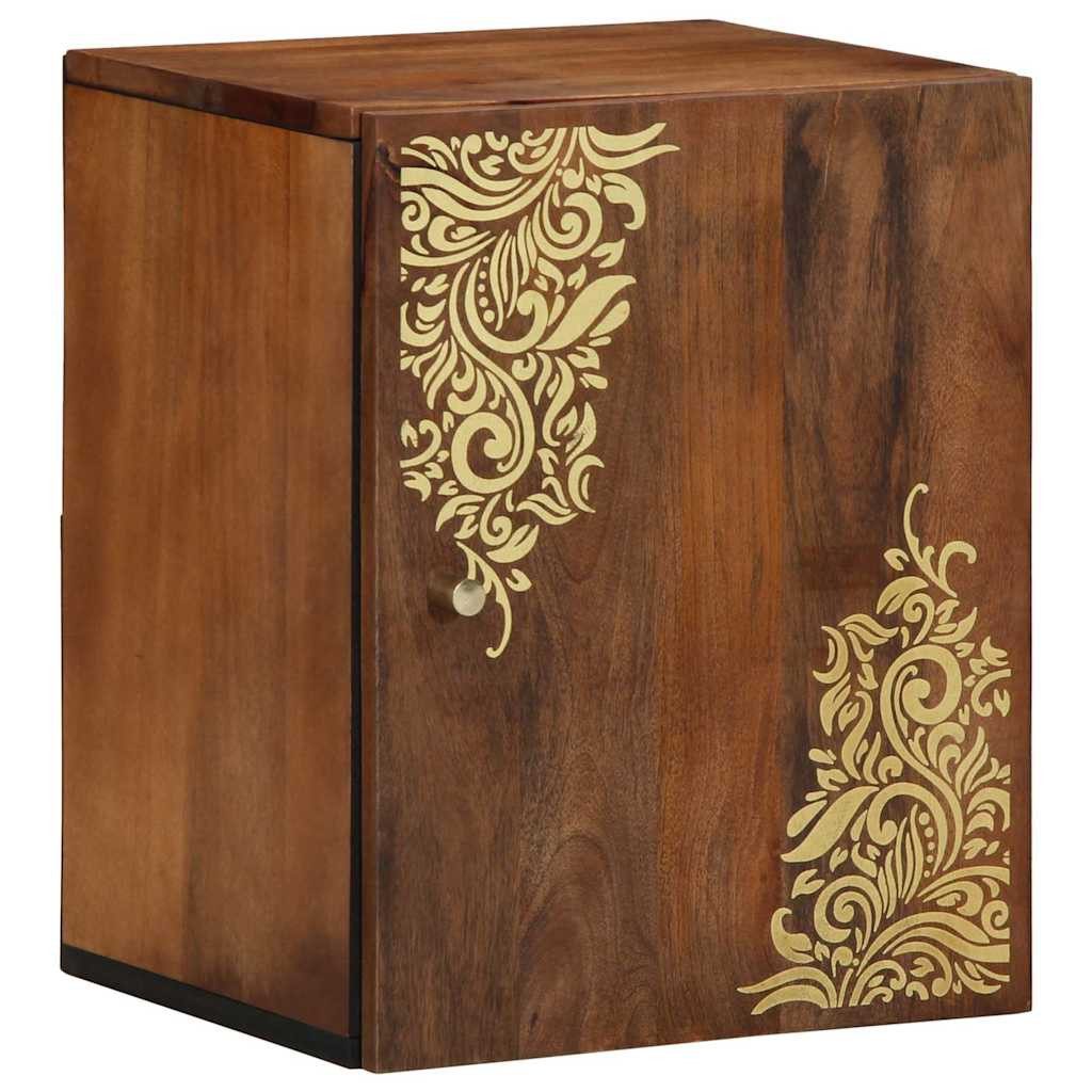 vidaXL Badezimmerspiegelschrank Wandschrank Honigbraun 38 x 33 x 48 cm Massivholz (1-St)