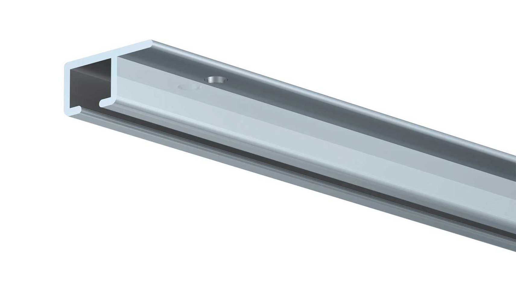 Kingsale Bilderschienenset Decken-Bilderschiene 2m Galerieschiene für Deckenmonatge, geschraubt, in weiß oder silber