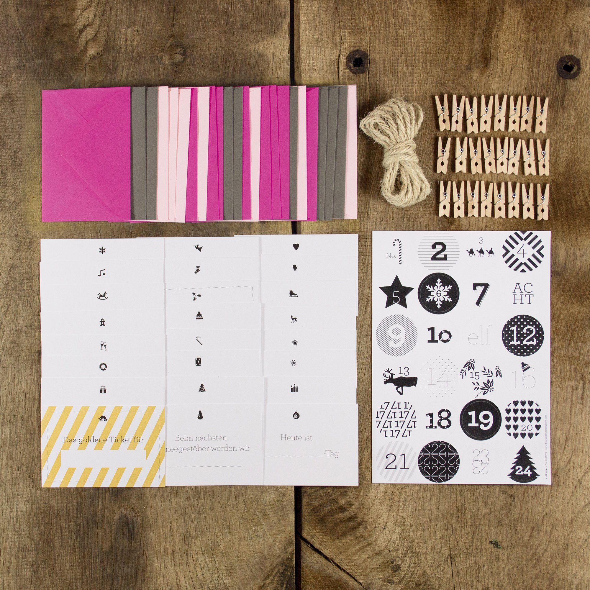 Bow & Hummingbird Adventskalender Adventskalender Pink/Graphit, DIY