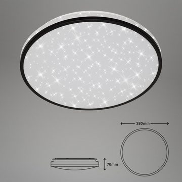 Briloner Leuchten LED-Sternenhimmel 3456-215, LED fest verbaut, Neutralweiß, Sternenhimmel, IP20, schwarz, 38 cm