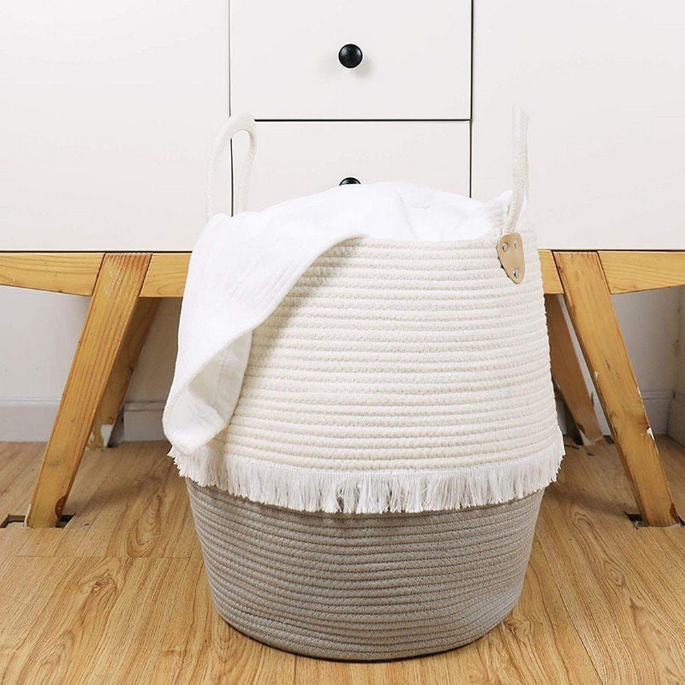 LENBEST Wäschekorb Aufbewahrungskorb für schmutzige (1 Griff St) klappbar mit Wäsche Korb