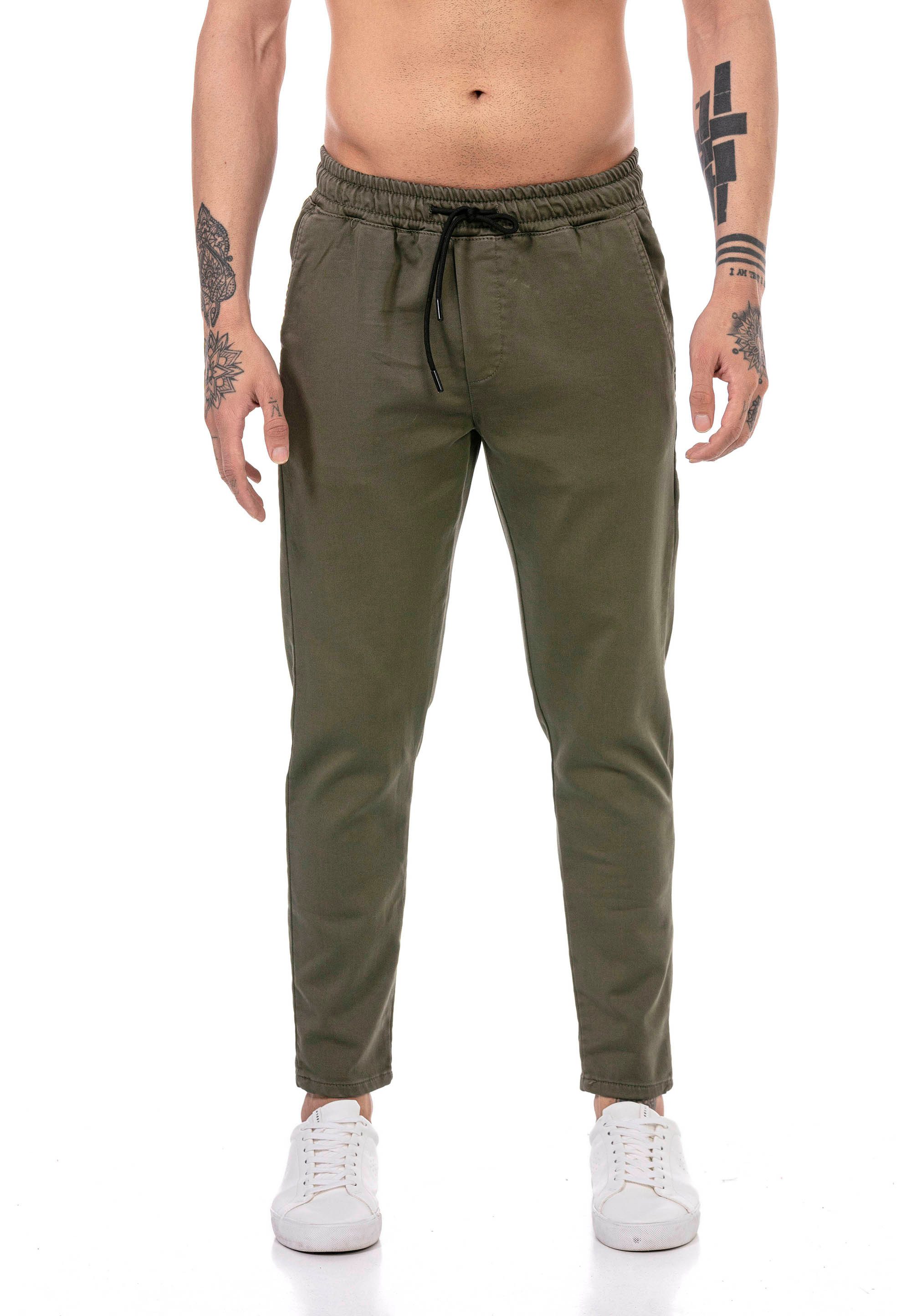 RedBridge Chinohose -Jogpants mit Kordelzug – Slim Fit, elastischer Bund, l günstig online kaufen
