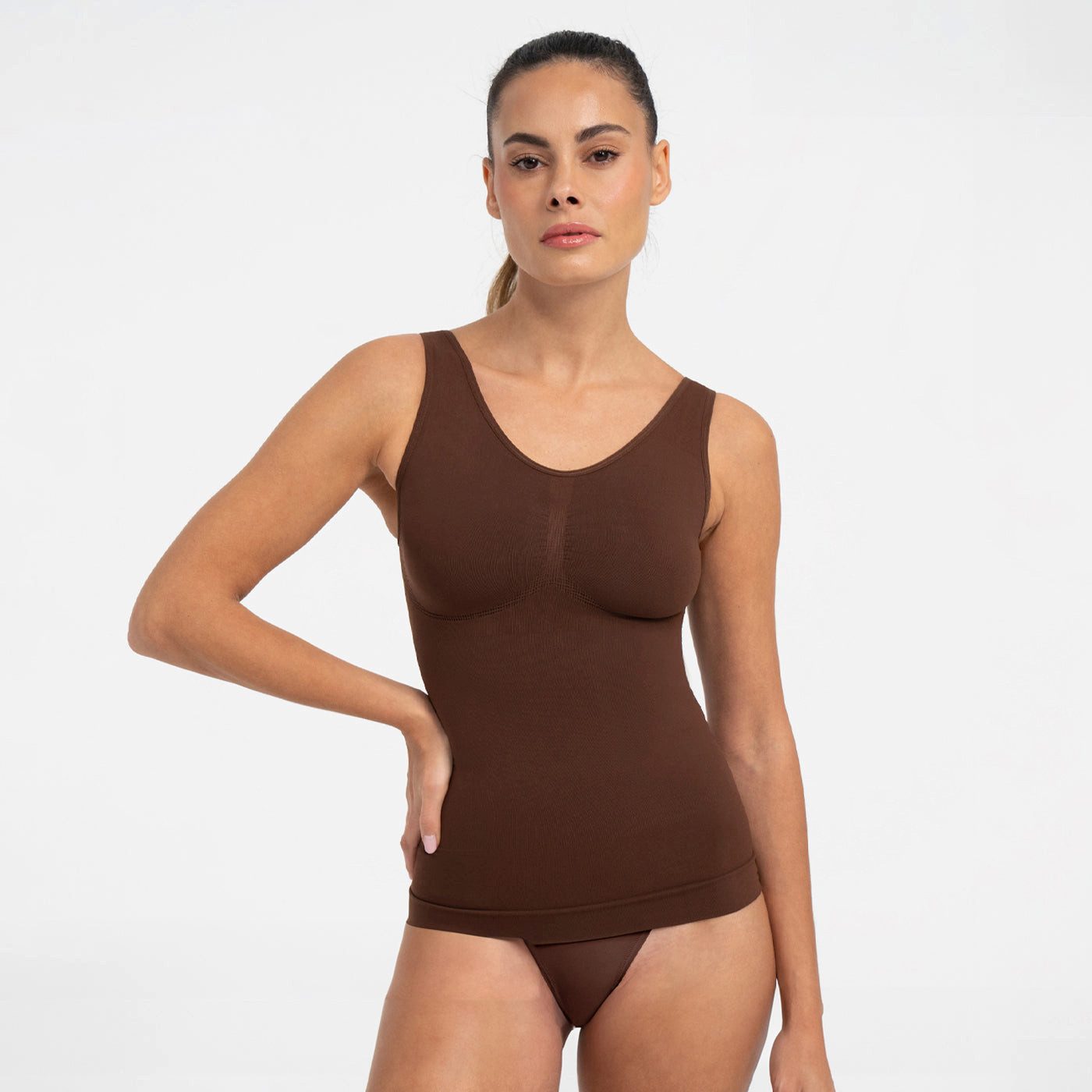 Creamy Fabrics Miederbody Shaping Unterhemd-Braun-4XL (1-tlg) günstig online kaufen