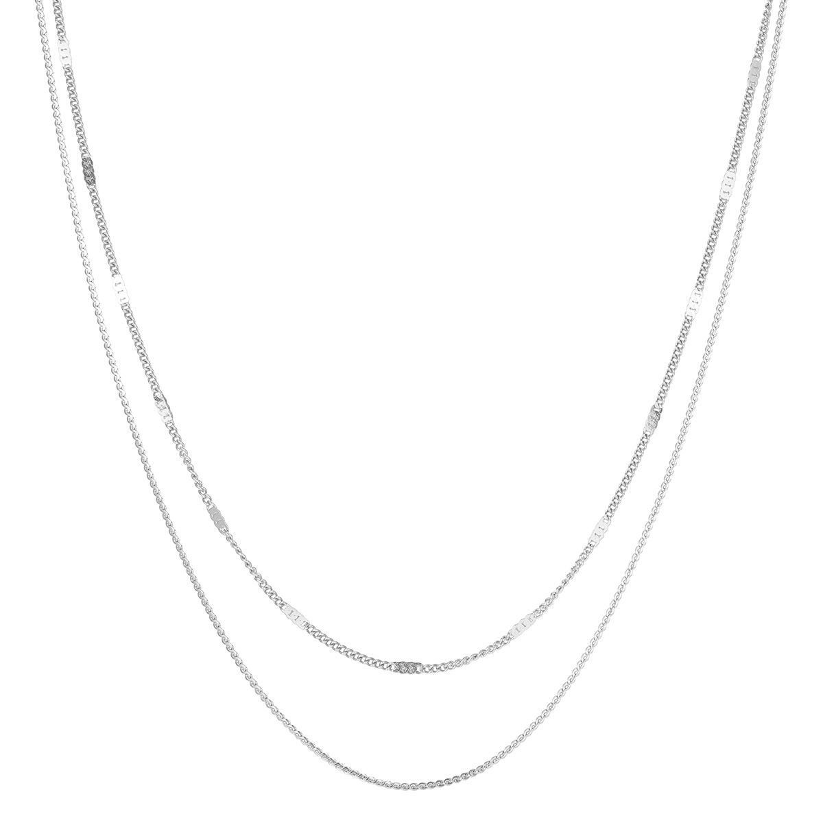 Valentinstagsgeschenk Hey Happiness Edelstahlkette Kabel Kugel Kette mehrreihig, Edelstahl Halskette, Layer Kette Damen 18K Roségold vergoldet, wasser